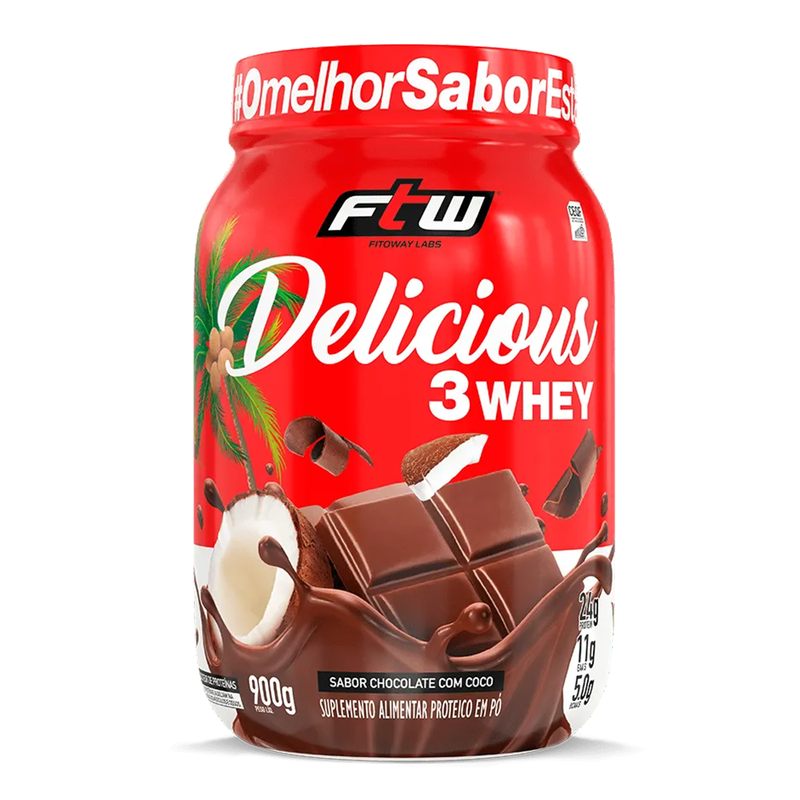 FTW - Delicious 3Whey Chocolate com Coco 900g